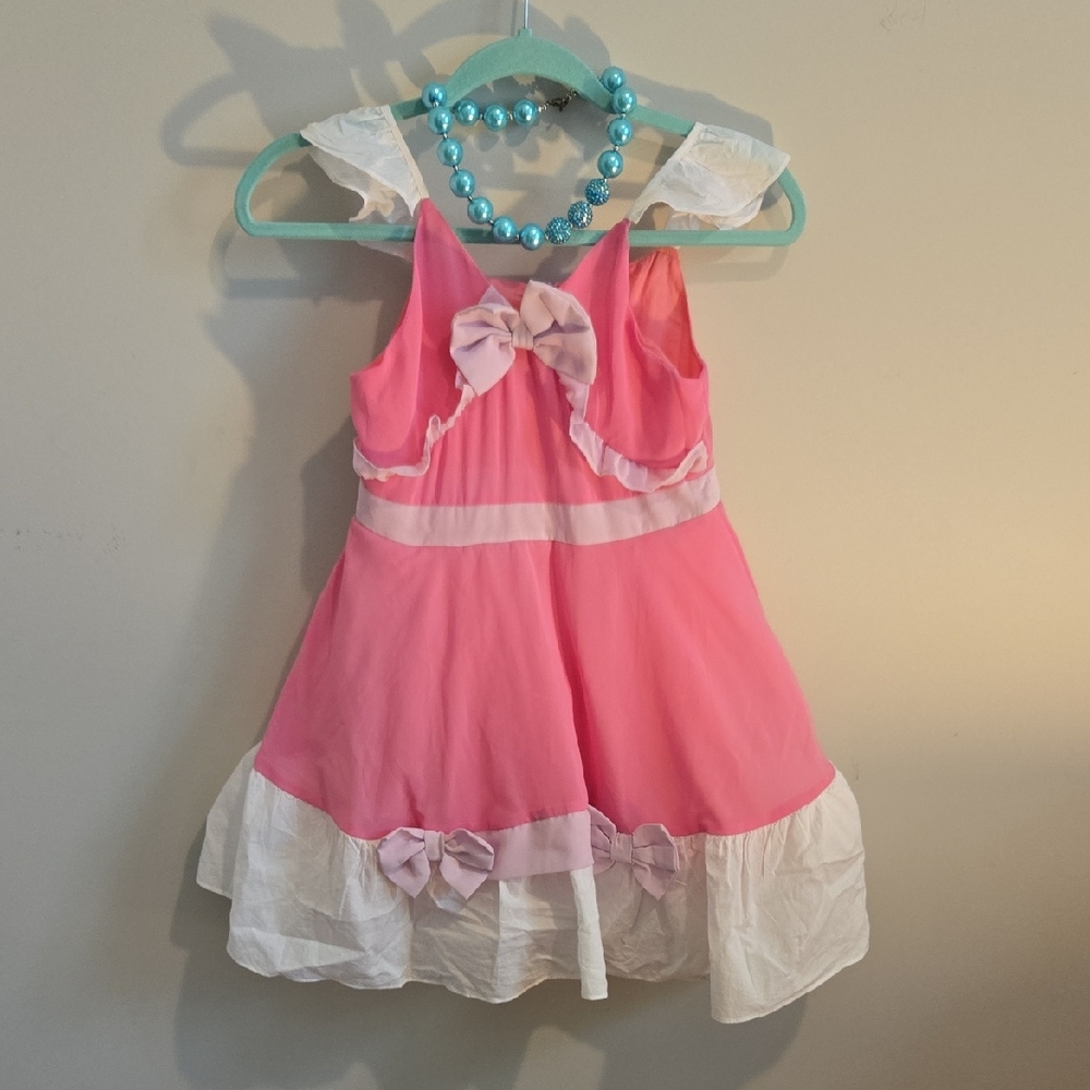 Cinderella Pink Stepsisters Dress With Crinoline And Necklace 10